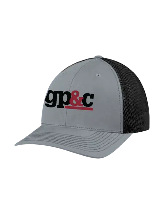 Richardson Adjustable Snapback Original 112 Trucker Cap Heather Grey w/Black Mesh w/GP&C Logo