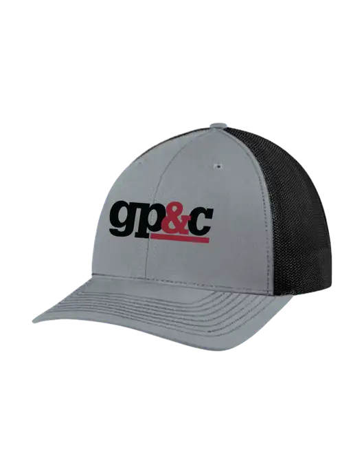 Richardson Adjustable Snapback Original 112 Trucker Cap Heather Grey w/Black Mesh w/GP&C Logo