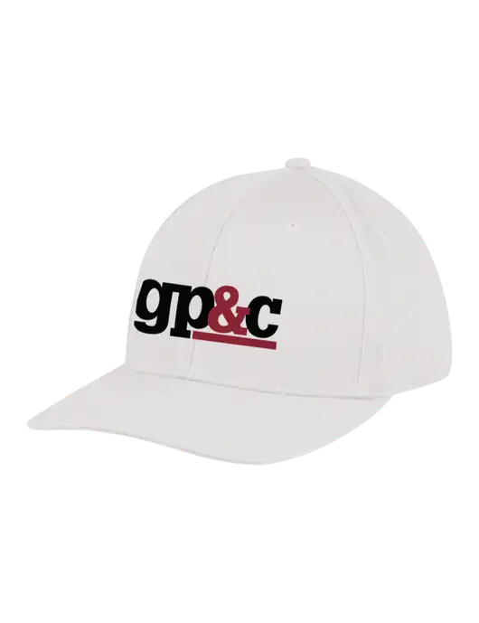 Premium Modern Structured Twill White Snapback Cap w/GP&C Logo