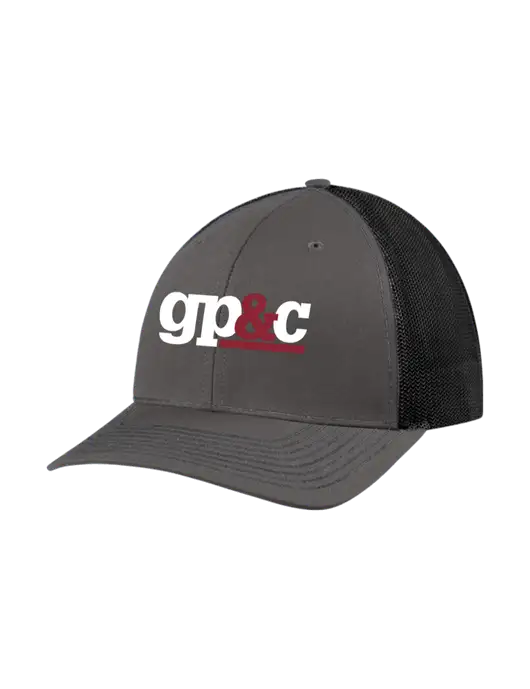 Richardson Adjustable Snapback Original 112 Trucker Cap Dark Grey w/Black Mesh w/GP&C Logo