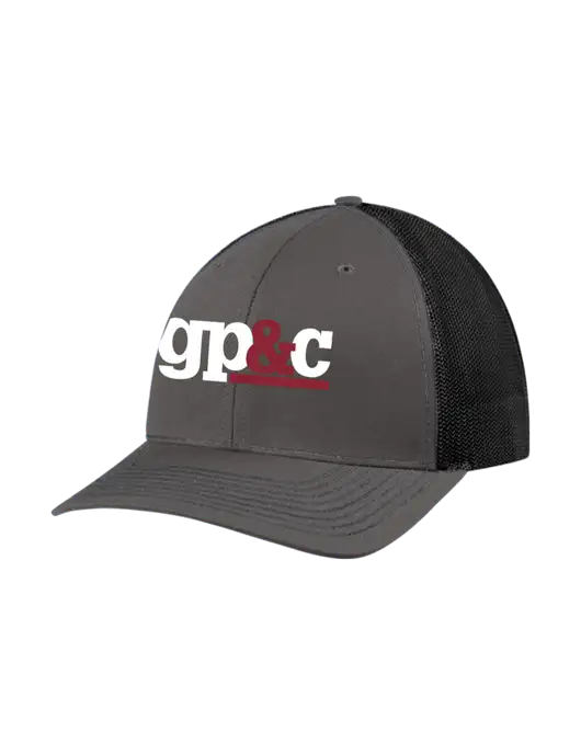 Richardson Adjustable Snapback Original 112 Trucker Cap Dark Grey w/Black Mesh w/GP&C Logo