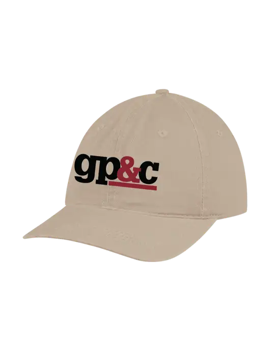 Garment Washed Unstructured Twill Tan Cap w/GP&C Logo
