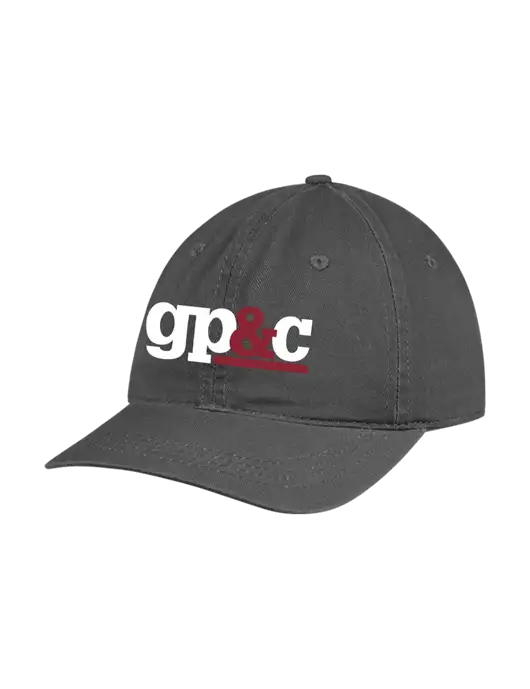 Garment Washed Unstructured Twill Charcoal Cap w/GP&C Logo