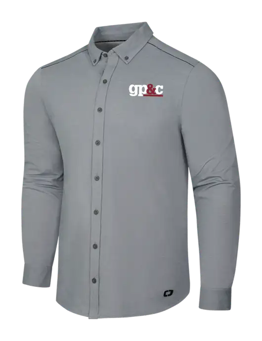 OGIO Medium Grey Heather Modern Code Stretch Button-Up Shirt w/GP&C Logo