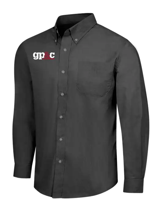 Soft Black Crosshatch Easy Care Shirt w/GP&C Logo