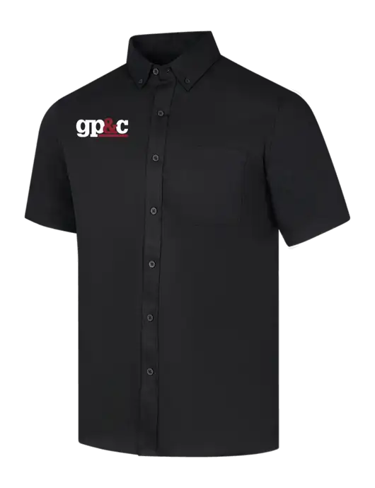 Short Sleeve Deep Black Superpro React Twill Shirt w/GP&C Logo
