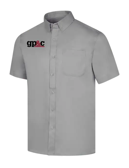Short Sleeve Light Grey Superpro React Twill Shirt w/GP&C Logo