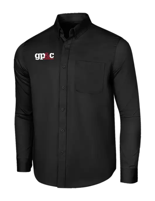 Long Sleeve Deep Black Superpro React Twill Shirt w/GP&C Logo
