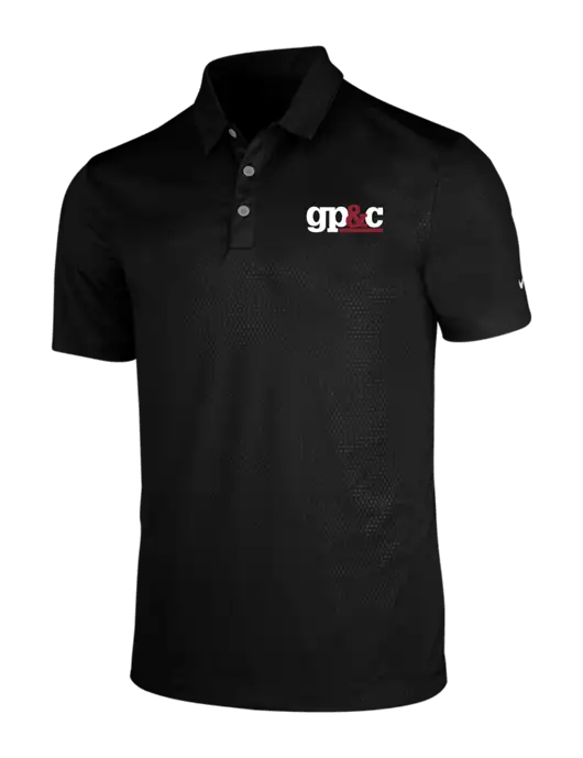 NIKE Black Dri-Fit Embossed Tri-Blade Polo w/GP&C Logo