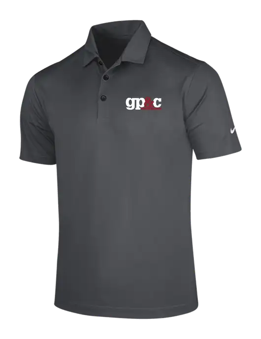 NIKE Dark Grey Dri-Fit Vertical Mesh Polo w/GP&C Logo