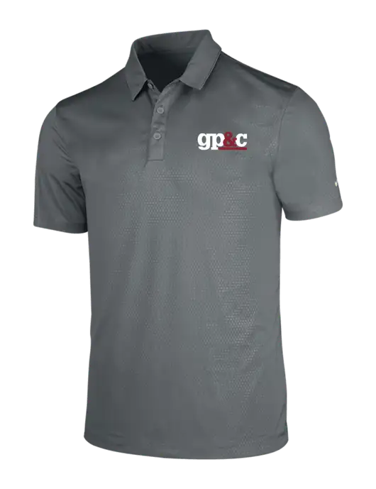 NIKE Medium Grey Dri-Fit Embossed Tri-Blade Polo w/GP&C Logo