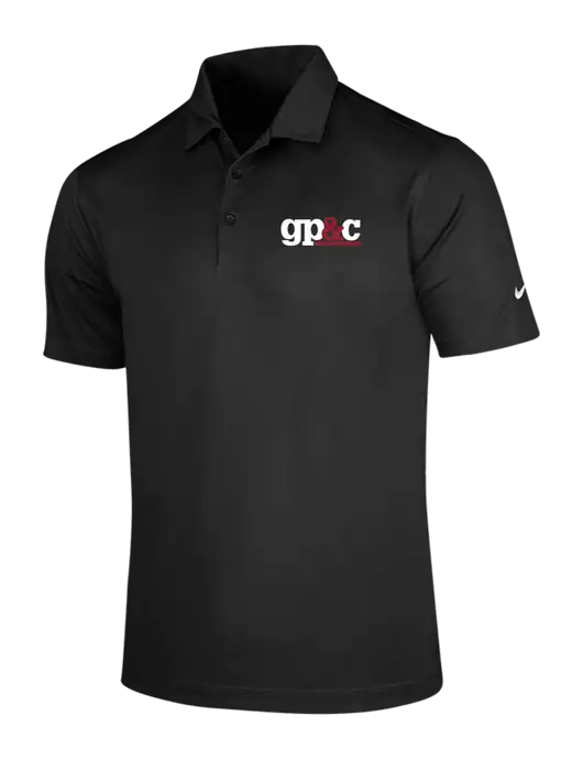 NIKE Black Dri-Fit Vertical Mesh Polo w/GP&C Logo
