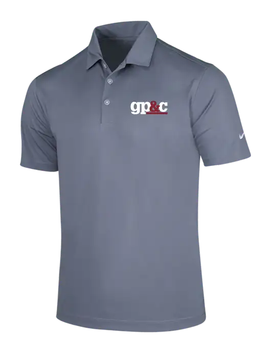 NIKE Medium Grey Dri-Fit Vertical Mesh Polo w/GP&C Logo