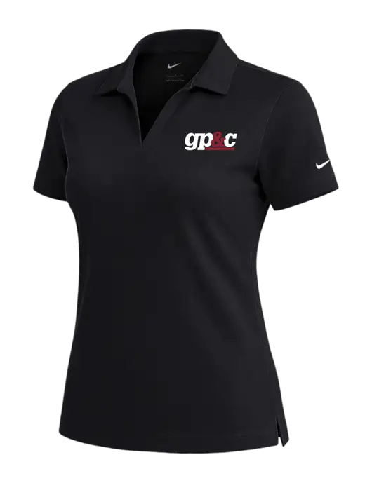 NIKE Black Womens Dri-Fit Micro Pique Polo w/GP&C Logo