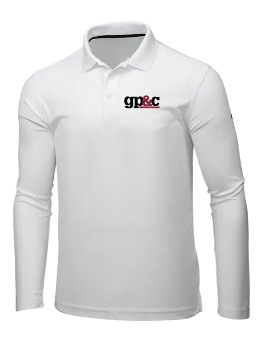OGIO Bright White Caliber 2.0 Long Sleeve Polo w/GP&C Logo