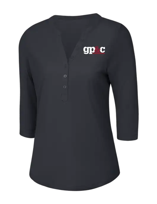 OGIO Charcoal Grey Jewel Henley w/GP&C Logo
