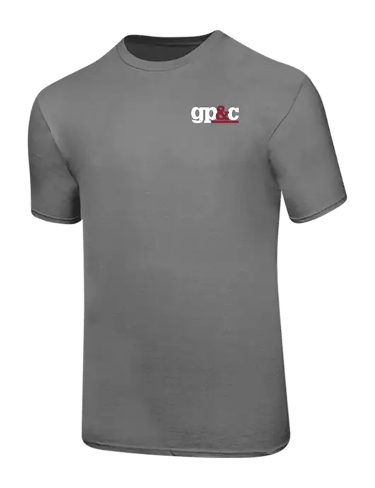 Ring Spun Medium Grey 4.5 oz T-Shirt w/GP&C Logo