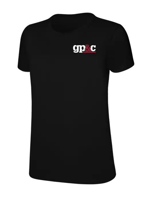 Womens Ring Spun Jet Black 4.5 oz T-Shirt w/GP&C Logo