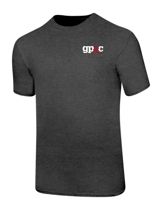 Ring Spun Dark Heather Grey 4.5 oz T-Shirt w/GP&C Logo