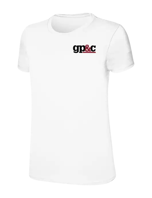 Womens Ring Spun White 4.5 oz T-Shirt w/GP&C Logo
