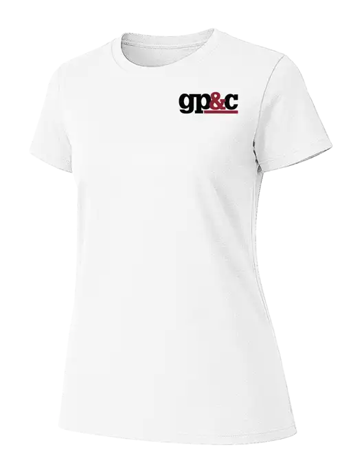 Womens Ring Spun White 4.5 oz T-Shirt w/GP&C Logo