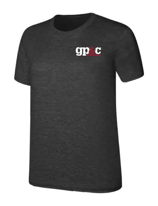Womens Ring Spun Dark Heather Grey 4.5 oz T-Shirt w/GP&C Logo