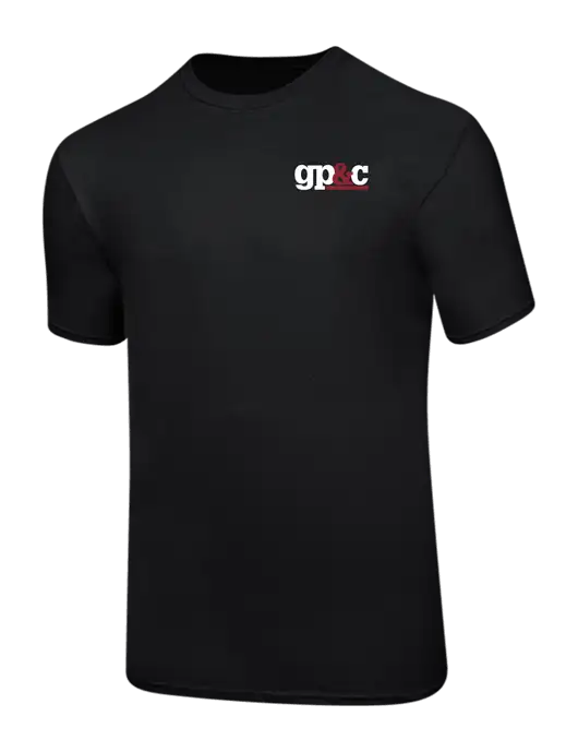 Ring Spun Jet Black 4.5 oz T-Shirt w/GP&C Logo