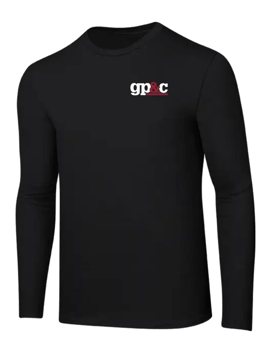 Ring Spun Jet Black 4.5 oz Long Sleeve T-Shirt w/GP&C Logo