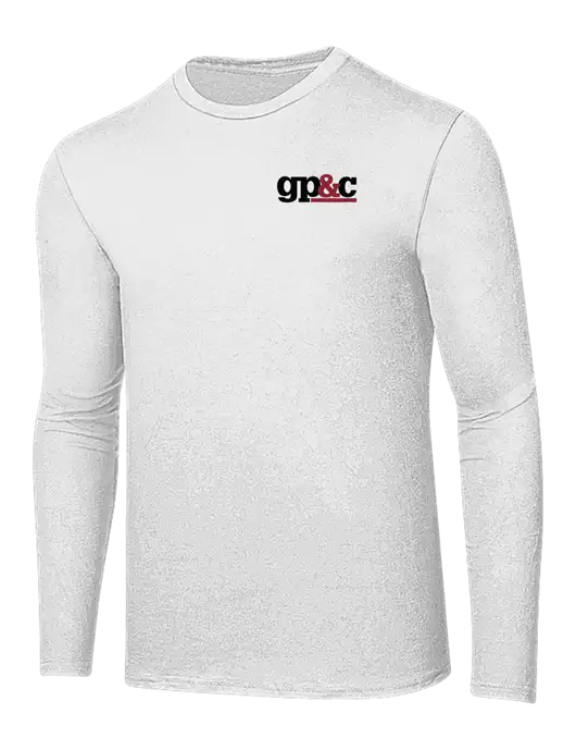 Ring Spun White 4.5 oz Long Sleeve T-Shirt w/GP&C Logo