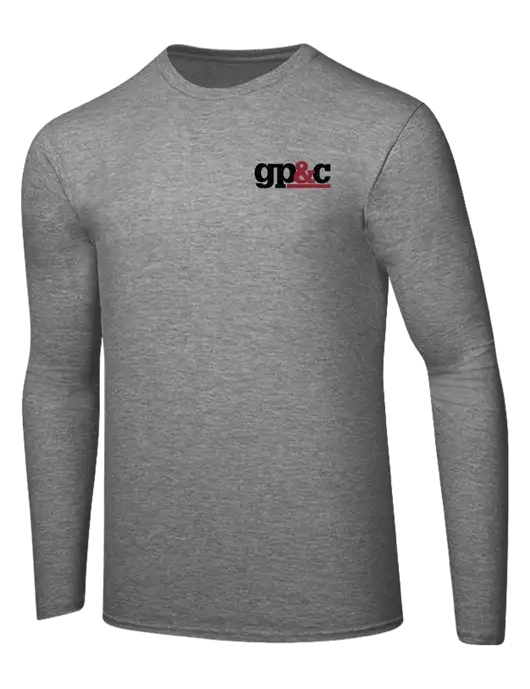 Ring Spun Light Heather Grey 4.5 oz Long Sleeve T-Shirt w/GP&C Logo