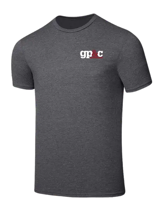 Seriously Soft Heathered Charcoal T-Shirt w/GP&C Logo
