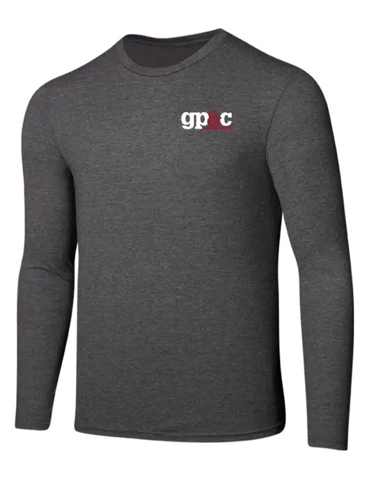 Seriously Soft Heathered Charcoal Long Sleeve T-Shirt w/GP&C Logo