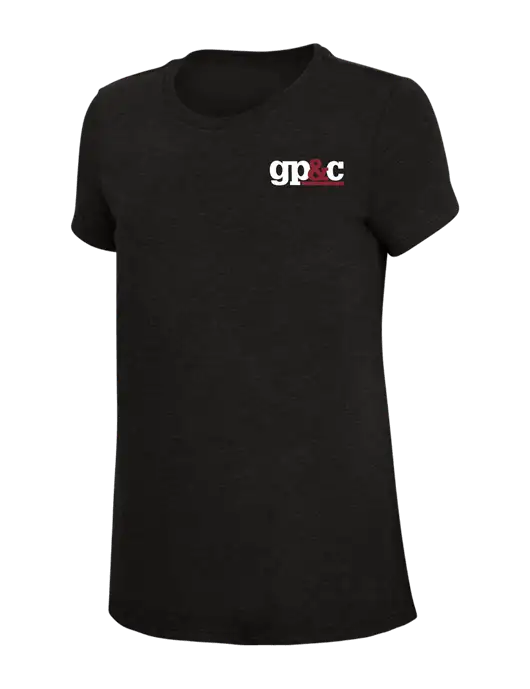 Womens Simply Soft Black 4.5oz Poly/Combed Ring Spun Cotton T-Shirt w/GP&C Logo