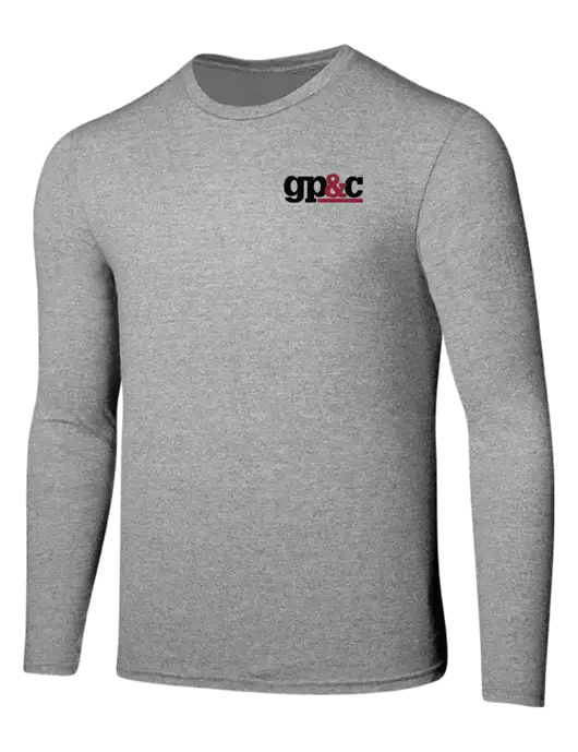Seriously Soft Light Heathered Grey Long Sleeve T-Shirt w/GP&C Logo