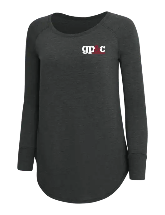Womens Perfect Wide Collar Tunic Tri-Blend Black Frost 4.5 oz T-Shirt w/GP&C Logo