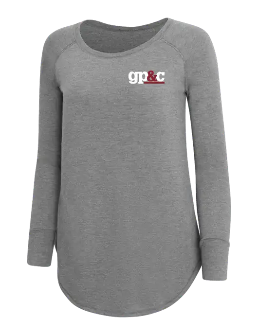 Womens Perfect Wide Collar Tunic Tri-Blend Grey Frost 4.5 oz T-Shirt w/GP&C Logo