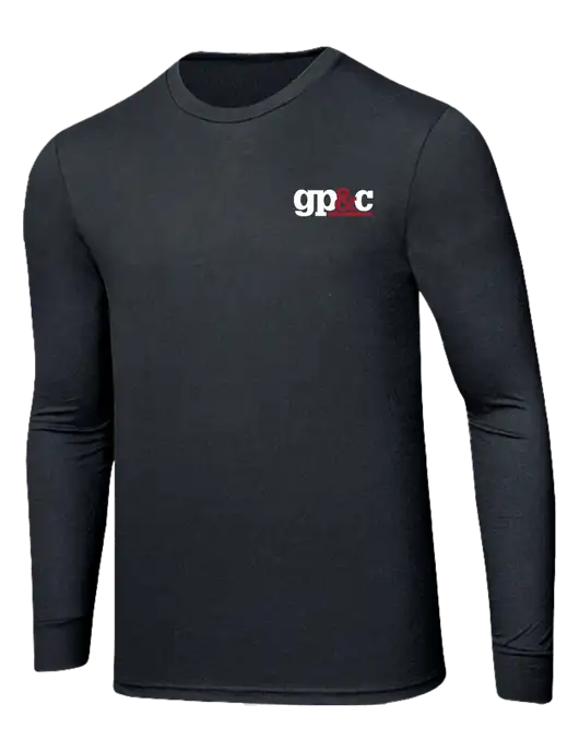 Simply Soft Long Sleeve Black Frost 4.5 oz, Poly/Combed Ring Spun Cotton T-Shirt w/GP&C Logo