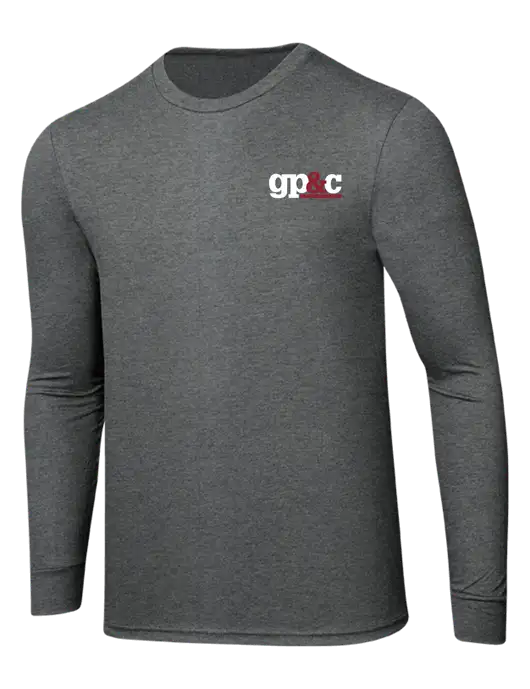 Simply Soft Long Sleeve Medium Grey Frost 4.5 oz, Poly/Combed Ring Spun Cotton T-Shirt w/GP&C Logo