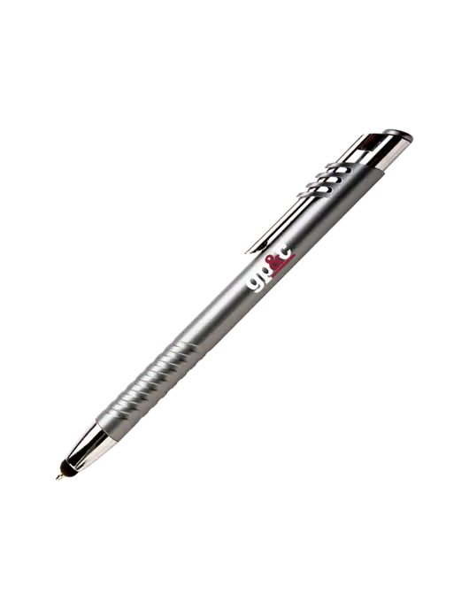Schirhart Grey Stylus Pen - Blue Ink w/GP&C Logo
