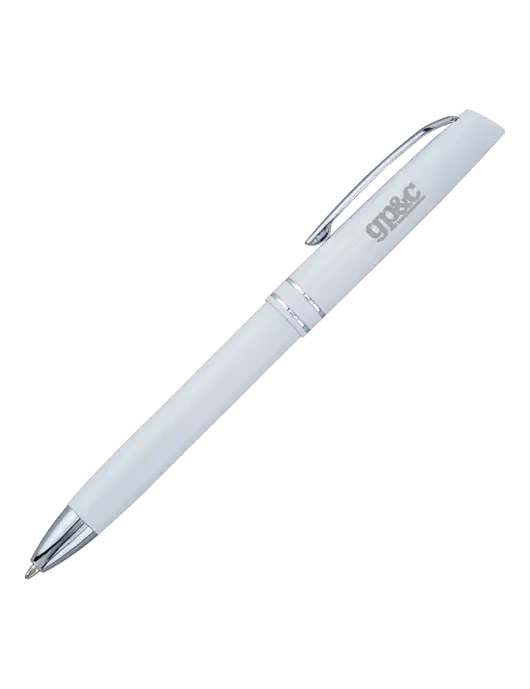 White Anguilla Black Ink Pen w/GP&C Logo