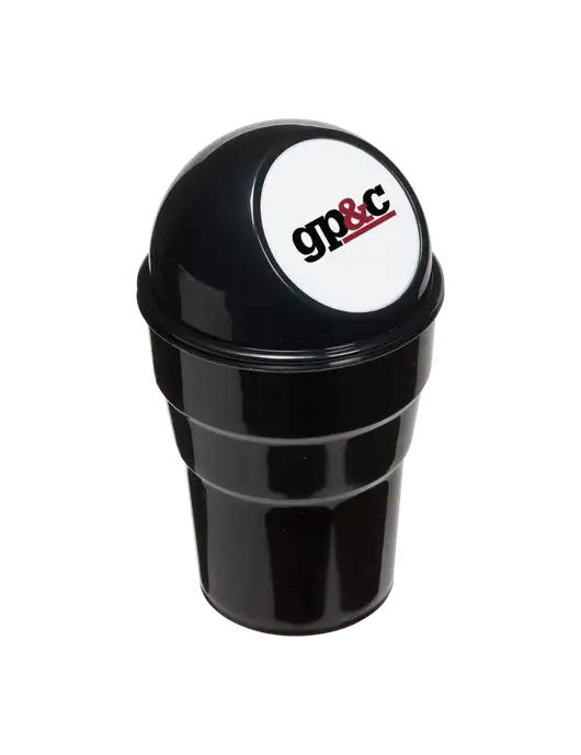 Black Car Cup Holder Trash Can w/GP&C Logo