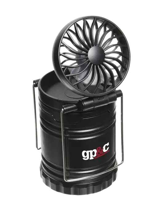 Black Retro Lantern with Fan w/GP&C Logo