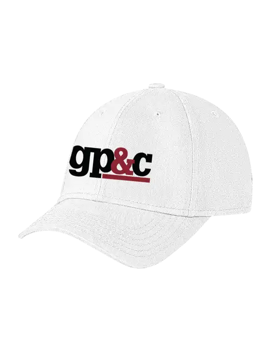 White Structured Soft Snap Closure Hook & Loop Cap w/GP&C Logo