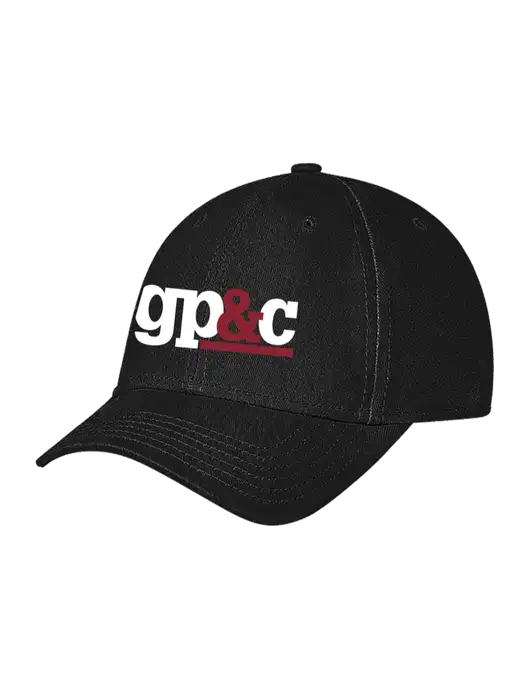 Black Structured Soft Snap Closure Hook & Loop Cap w/GP&C Logo