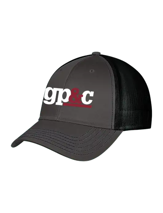 Charcoal & Black Mesh Trucker Cap Snap Back w/GP&C Logo