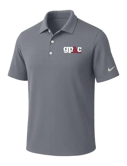 NIKE Medium Grey Dri-Fit Micro Pique Polo w/GP&C Logo