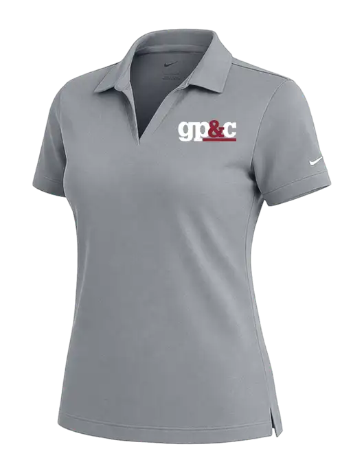 NIKE Medium Grey Womens Dri-Fit Micro Pique Polo w/GP&C Logo
