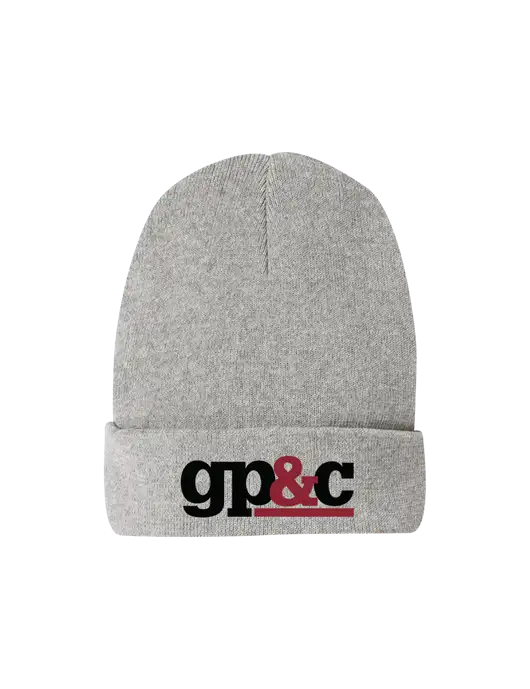 Recycled Light Heather Grey Beanie w/GP&C Logo