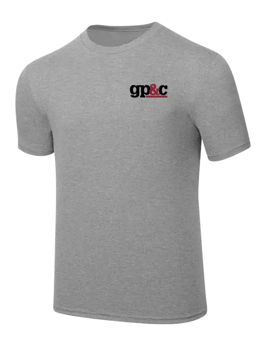 Simply Soft Heathered Light Grey 4.5oz  Poly/Combed Ring Spun Cotton T-Shirt w/GP&C Logo