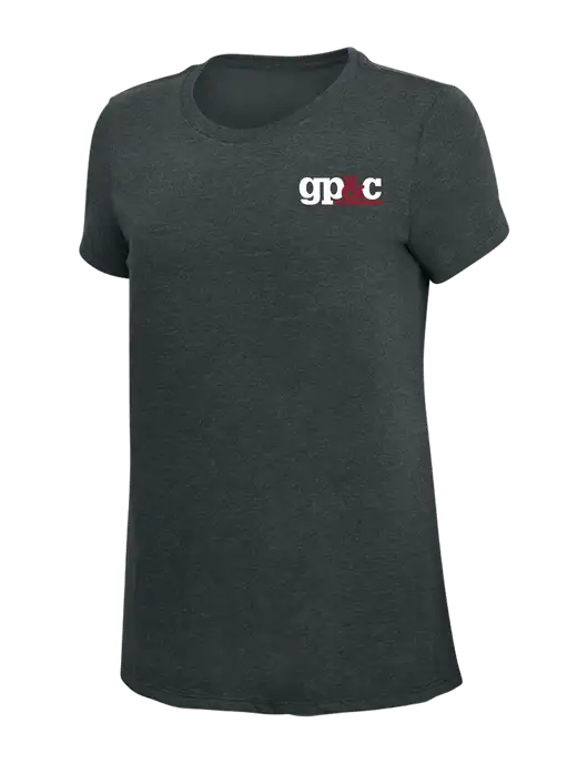 Womens Simply Soft Black Frost 4.5oz Poly/Combed Ring Spun Cotton T-Shirt w/GP&C Logo